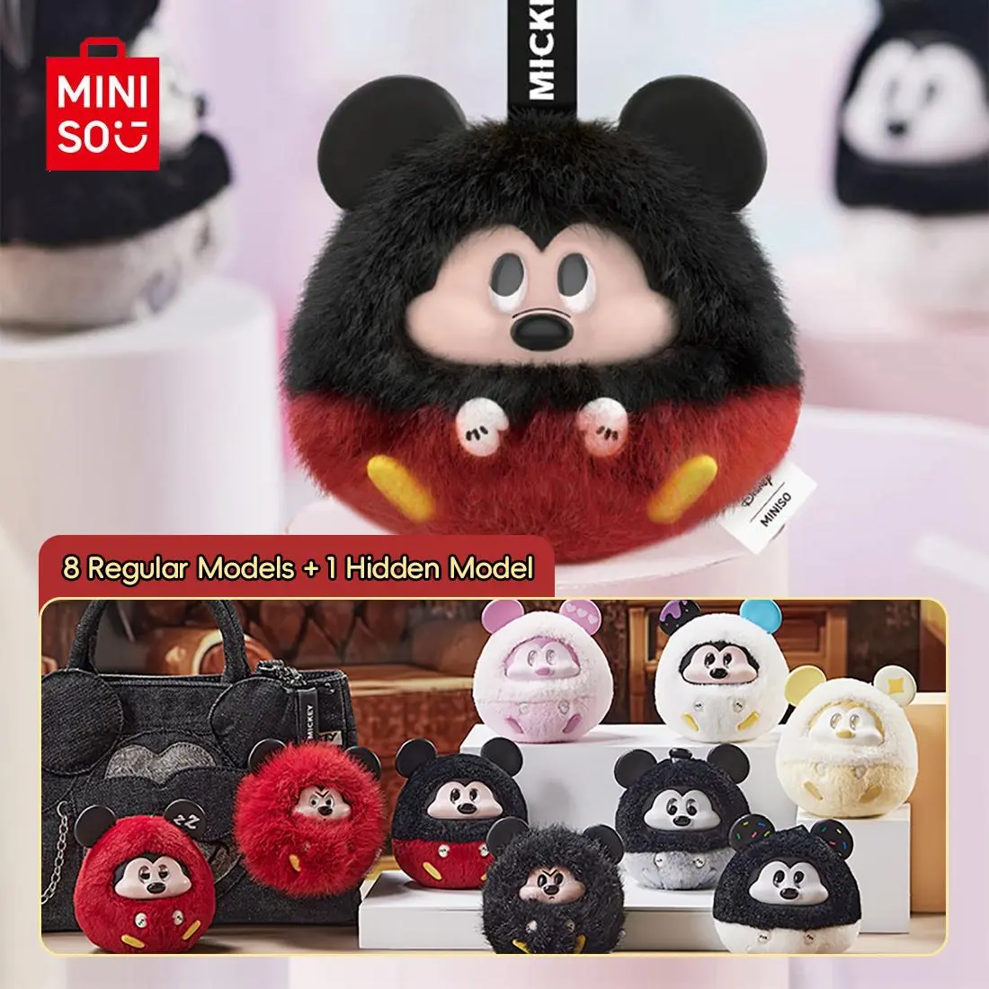 Disney Mickey Fun Crash Collection Vinyl Plush Pendant Surprise Blind Box - Suitable as a Gift for Friends, Cute Plush Pendants, Room Decoration Ornaments, Back to School，Back To School