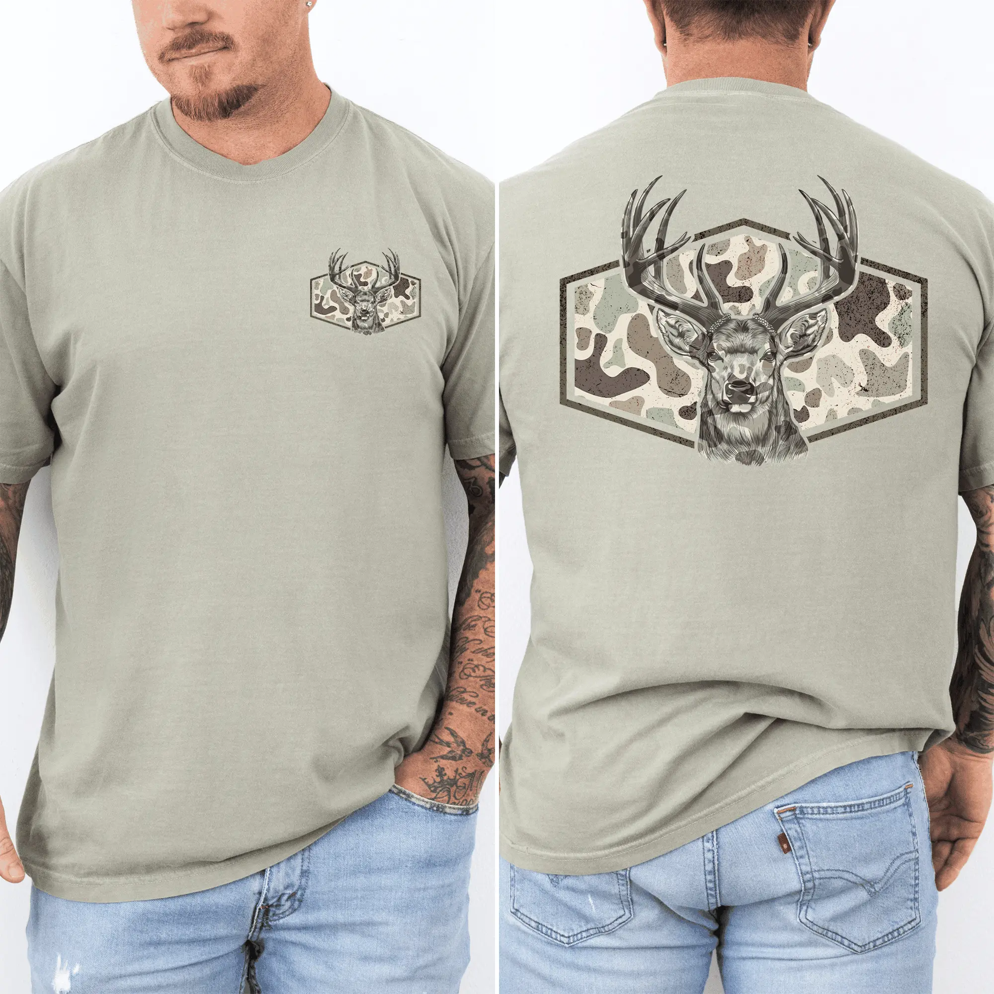 Men's Colorful Camouflage T-Shirt, Soft 100% Cotton Graphic Tee with Round Neck, Perfect Gift for Fathers, Unisex Fit for Easy Sizing, Shortsleeve, Outdoor, Casual, Husbands, Perfect Gift For Dad