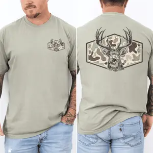 Men's Deer Hunting Camouflage Father's Day Gift Husband Gift Old School Comfortable Colorful T-Shirt Men's T-Shirt