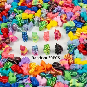 30pcs Mini 3D Printed Animals, Tiny Plastic Figurines, Miniature Cat Figurines, Bulk Set for Micro Fairy Garden, Aquarium Decor, Gifts for Cat Lovers, Ornaments, Decoration Figure