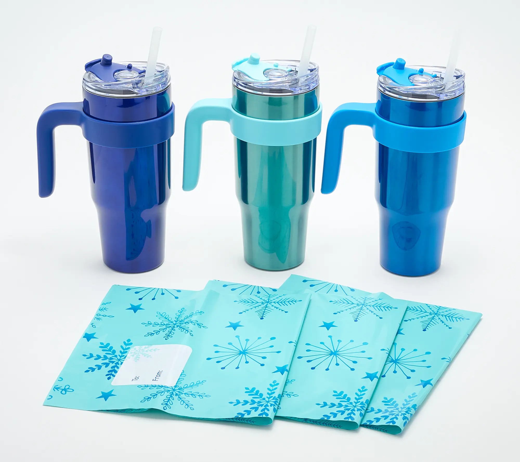 Primula Set of (3) 30oz Tumblers with Straws