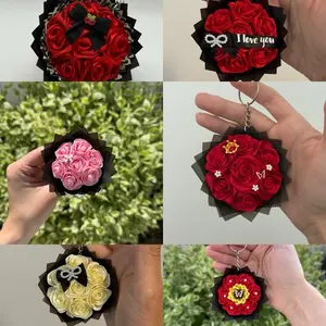 Mystery Ribbon Rose Bouquet Keychain (1pc)