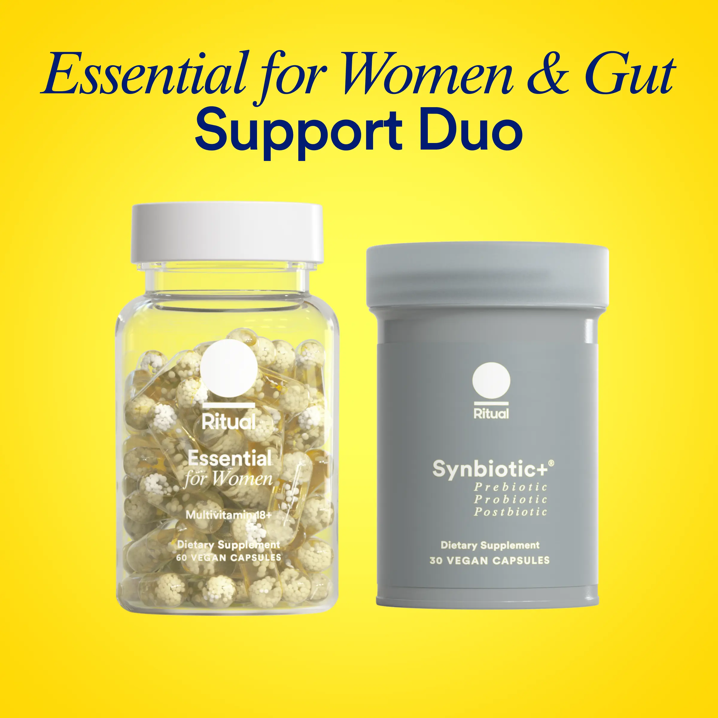 Ritual Essential Multivitamin for Women 18+ & Daily Gut Health Support, 30 Days Supply