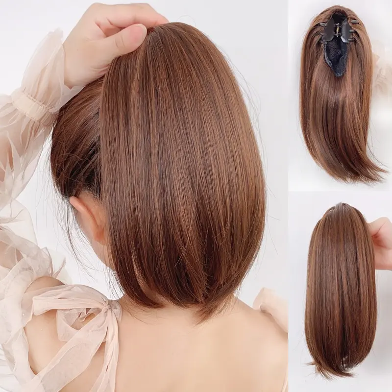 Women's Synthetic Claw Clip Straight Ponytail Hair Extension - 4 Colors Available, Sleek Invisible Clip-On Hair Piece for Daily Hairstyles