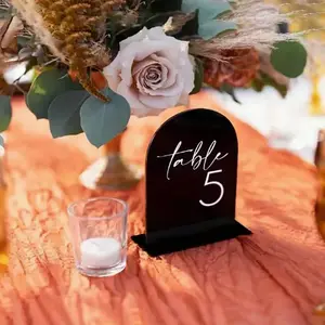 Acrylic Wedding Table Number Set, Arched Digital Stand for Parties and Restaurants, Christmas Event Table Decor, Acrylic Plaque Decor, Signage, Decorative Plaque, Home Decoration