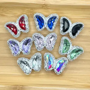 Elegant Fancy Butterfly with Stone Center 25x22mm