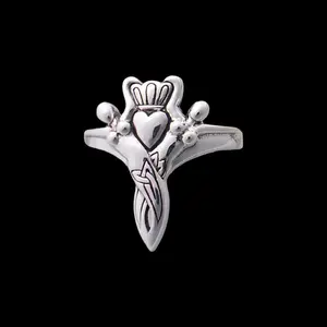 Sterling Silver Mother Goddess Danu Claddagh Ring – Celtic Symbolism of Love, Loyalty, and Friendship