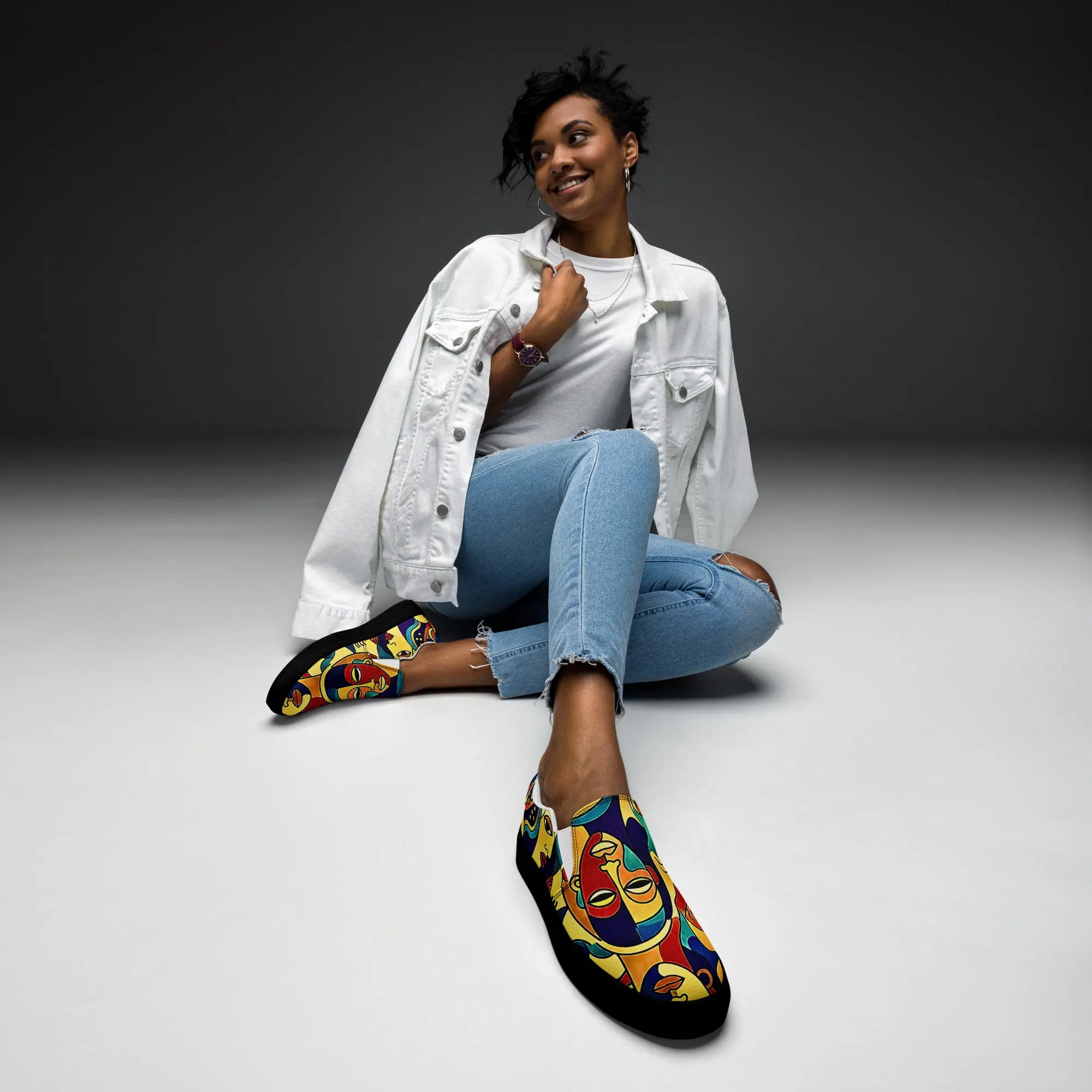 African Print Women's Slip-on Canvas Shoes — Awon Aya ASAKE-OGE