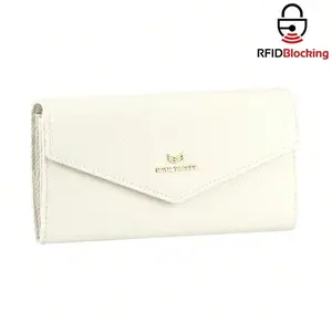 Royal Bagger Envelop Long Wallet - RFID Blocking Simple Solid Color Multi-Card Slots Card Holder Genuine Leather Purse