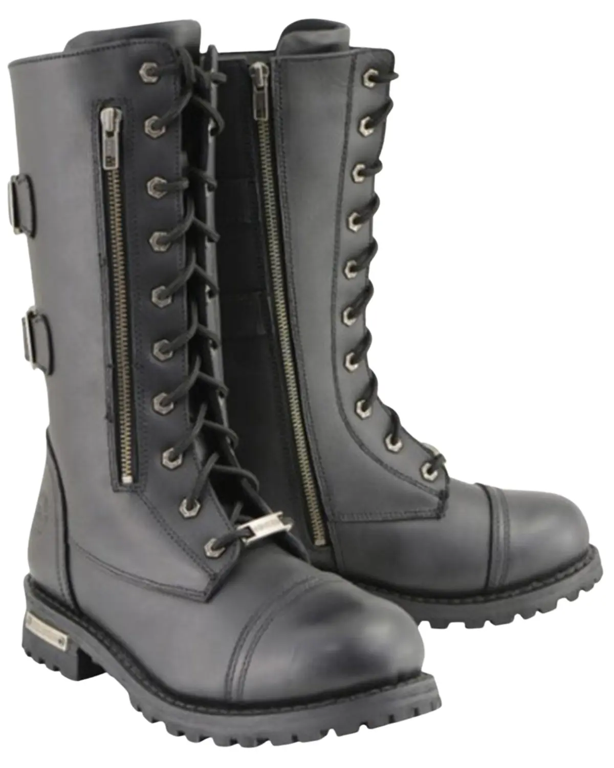 Milwaukee Leather Men's Men'S Lace-Up Tactical Motorcycle Boot Round Toe - Mbm9069