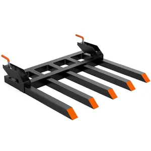 GARVEE Heavy Duty Clamp on Debris Forks for 48" Bucket, 2500 LBS Capacity, Compatible with Loader Bucket Skidsteer Tractor, Black