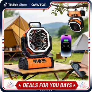 Qawtor 2026 Upgraded Version Portable Camping Fan with mist, Rechargeable Outdoor Fan, Tripod & Hanging Hook, Telescopic Stand, Digital Display, Multi-Speed Battery Fan，Modern Style，Easy Travel  Camping Fan, DealsforYouDays ,SummerWims