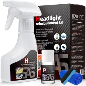 Car Headlight Restoration Polishing Kits Headlamp Repair Kits Car Light Polisher Cleaning Kits Ceramic Coating Spray Shiny Stuff Headlight Polishing Agent Headlight Cleaner-6.3Fl.Oz