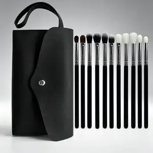 Multifunctional 11-piece makeup brushes. Soft dense bristles pick powder well. Full styles for eye and contour makeup, beginner-friendly daily beauty tools.