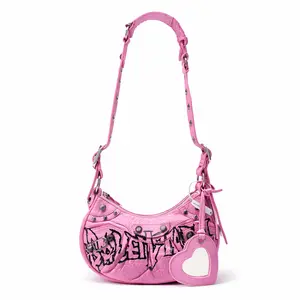 Pre-owned Balenciaga Calfskin Crossbody Bags BJ1101104065 Le Cagole Graffiti Shoulder Bag