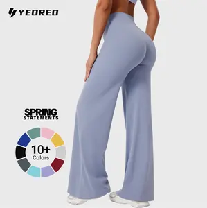 YEOREO High Waist Straight Leg Leggings Women No Front Seam Workout Yoga Pant Seamless Gym Wear flattering Confort Able Pants Activewear Bottoms Sweatpants