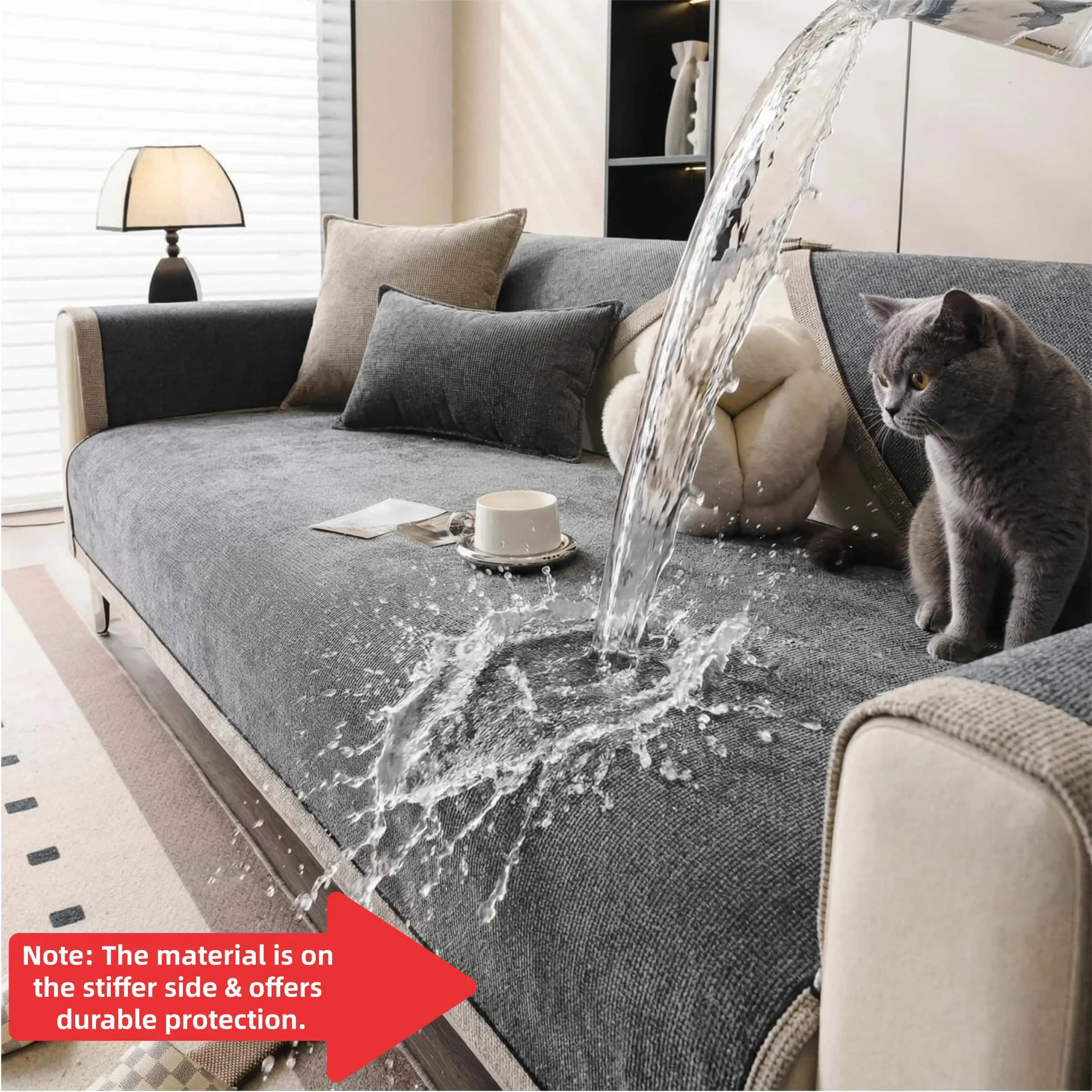 Waterproof sofa cover, Sofa slipcover, Washable sofa slipcover, Durable protective sofa cover, All-season material furniture cover, Pet friendly non slip couch cover, Spill proof couch protector, Washable sofa covers, for Loveseat