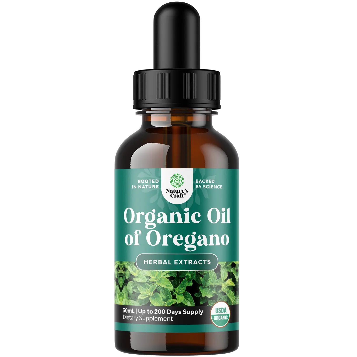 Nature's Craft Organic Oil of Oregano Liquid Drops - Antioxidant Boost, Digestion, Immune Support Herb Extracts