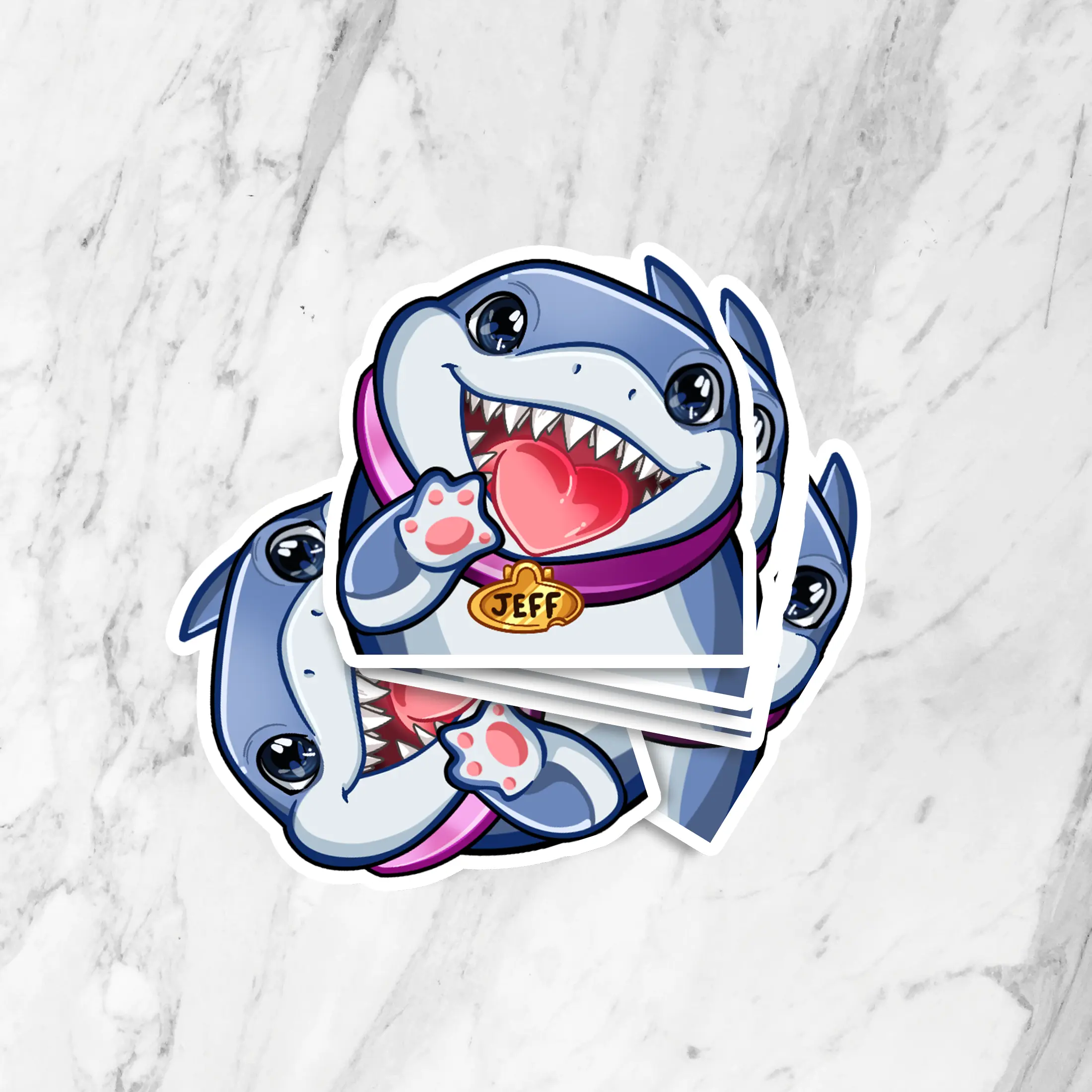 J.e.f.f. the Shark Rivals Sticker Decal - Adorable Long Lasting Vinyl Sticker with Glossy Paper Finish, Not Waterproof, Ideal for Adults & Marvel Fans