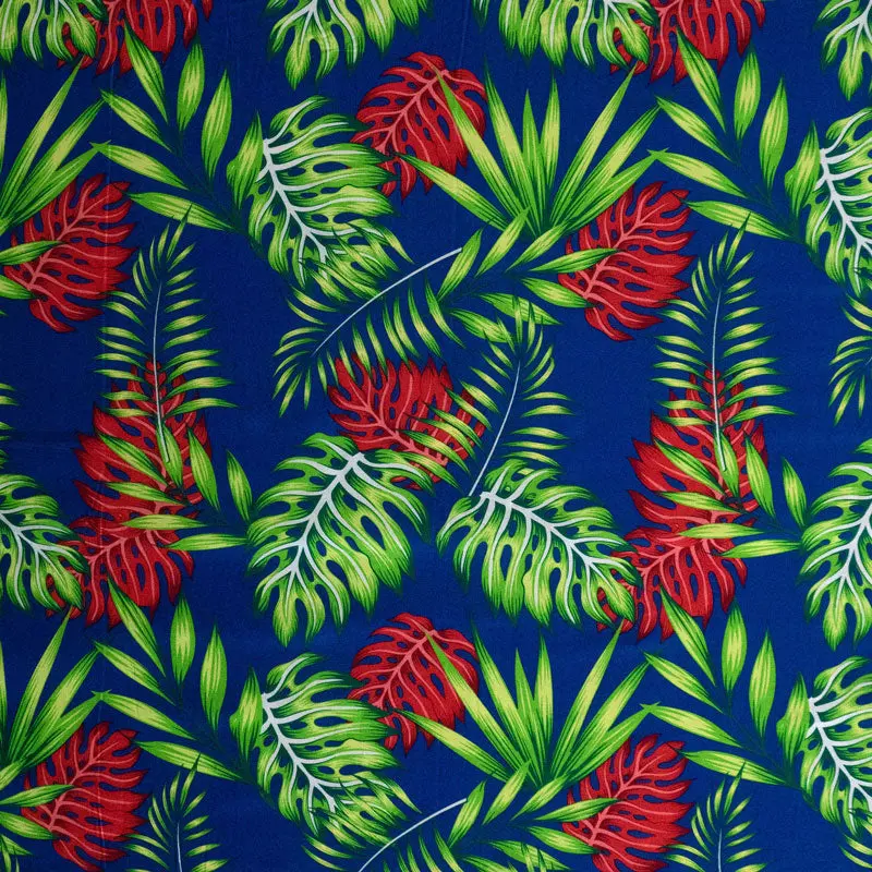Monstera Print Lightweight Tropical Rayon Fabric, 44-45 In Floaty Material, Stylish Textile for Sewing & Soft Furnishings, Poplin, Yard