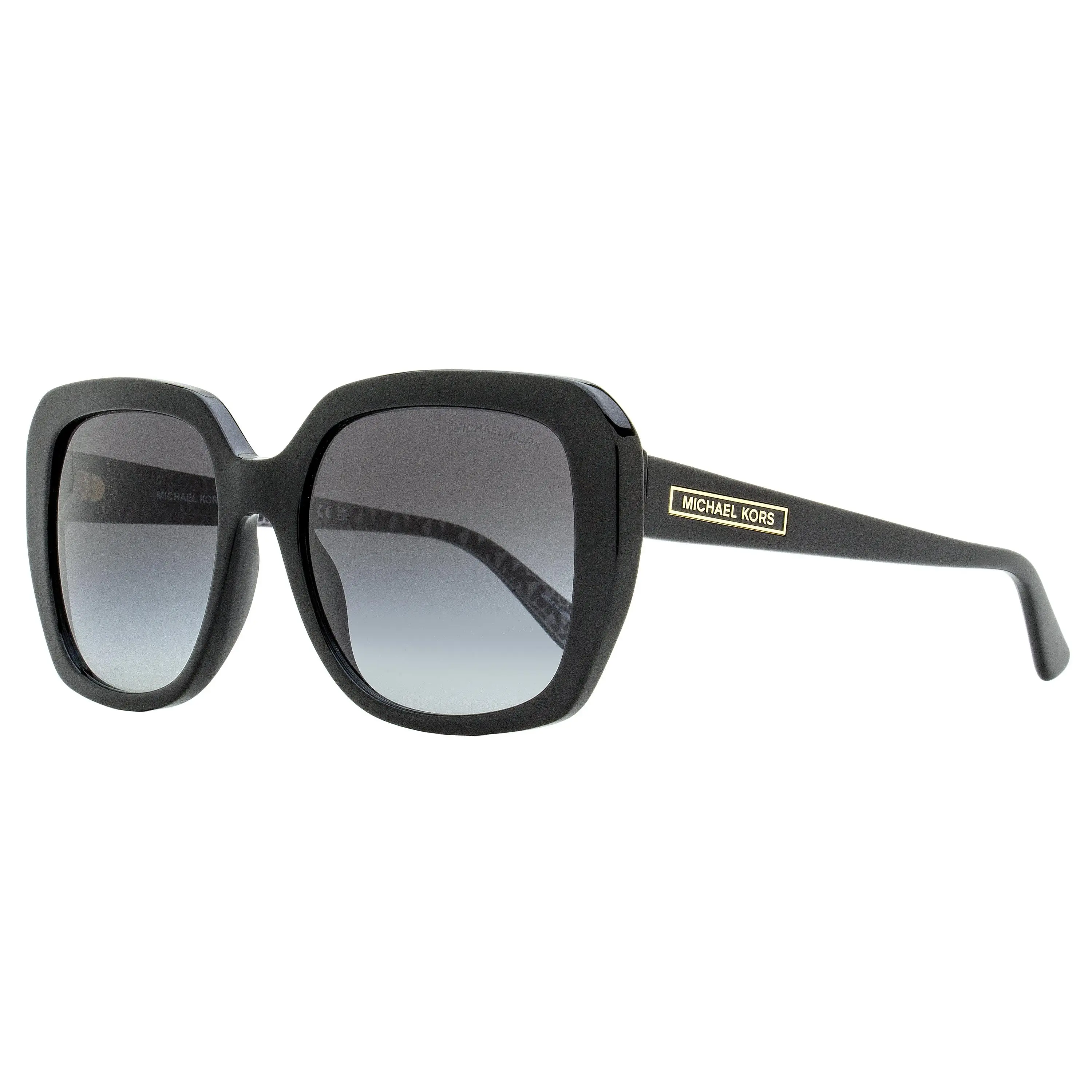 MICHAEL KORS Manhasset Women's Elegant Acetate Sunglasses, Luxury Soft Square Frame with Logo Plaques - MK2140 30058G Black, 55mm, Fashionable, Luxury Sunglasses, Full Cover, Modern, Full Coverage