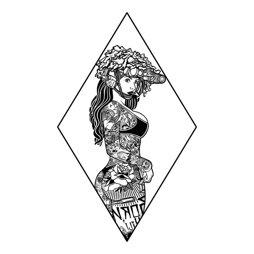 Veiled Sentinel Graphic Vinyl Sticker – Tactical Character Decal