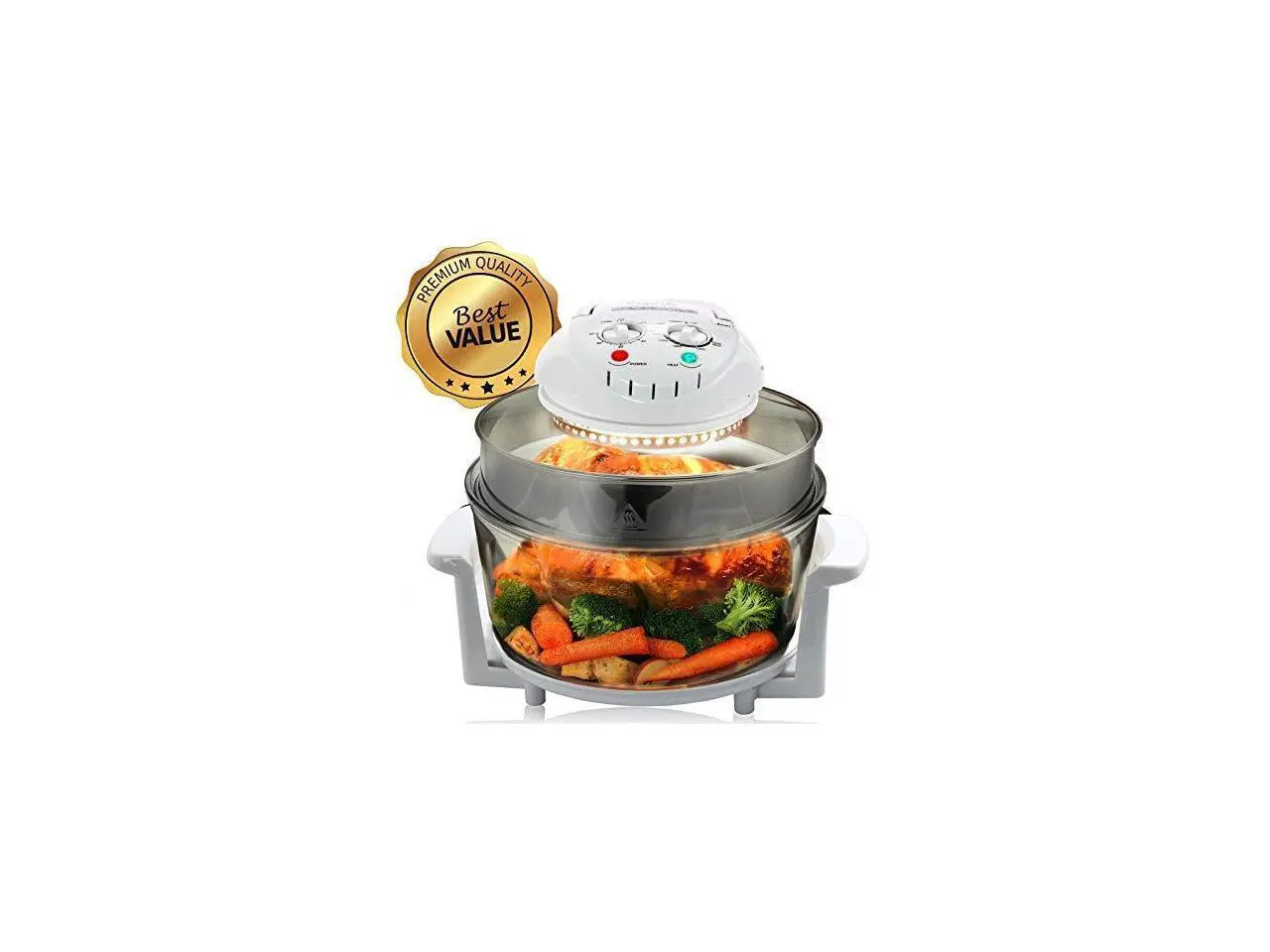 Megachef 930111879M Multipurpose Halogen Oven Air fryer in White, 13 quart