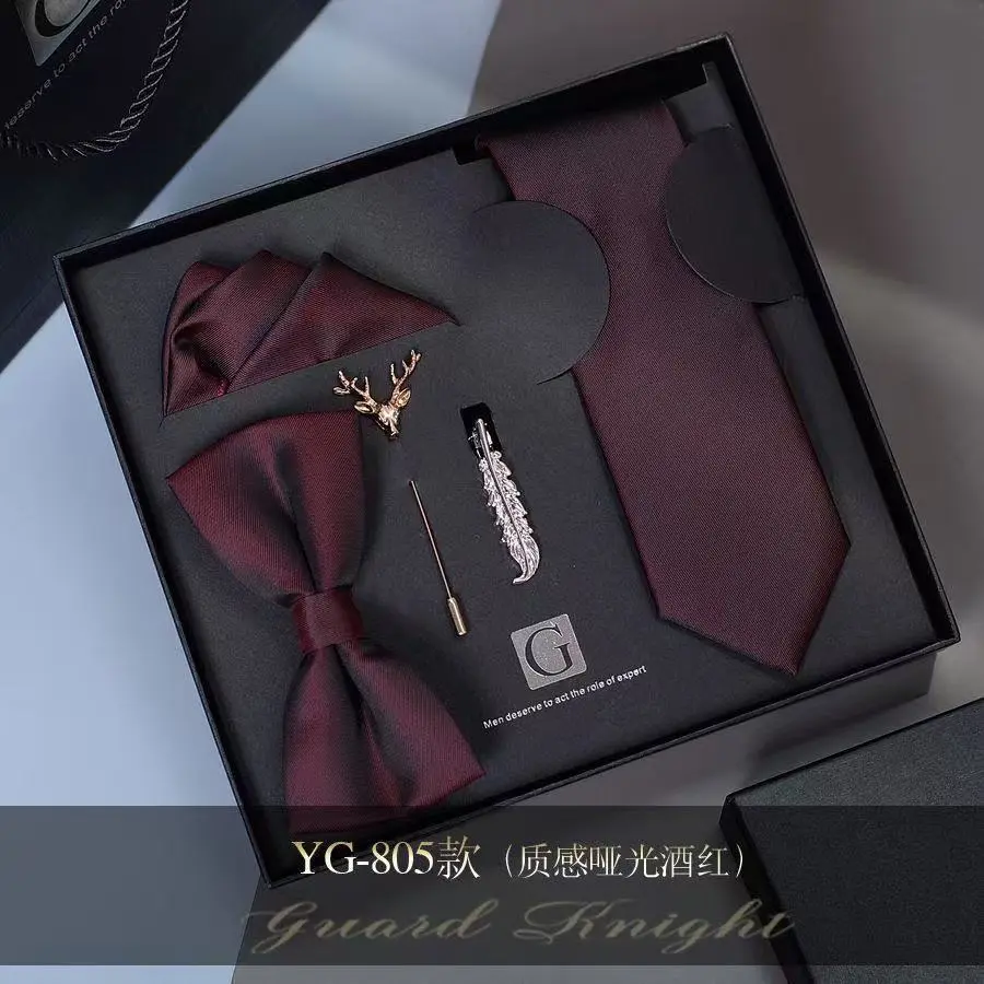 Men's Formal Tie Set - Gift Boxed with Bow Tie, Elegant Accessory for Wedding Groom, Business, Engagement, Graduation Events, Commute, Evening Fashion, Anniversary