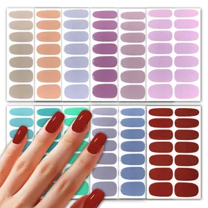 12 Sheets & 2 Nail Files Pure Color, No Lamp Needed Nail Art Stickers, Full Coverage, Self-Adhesive, Suitable for Women Girls DIY Manicure Nail Kit