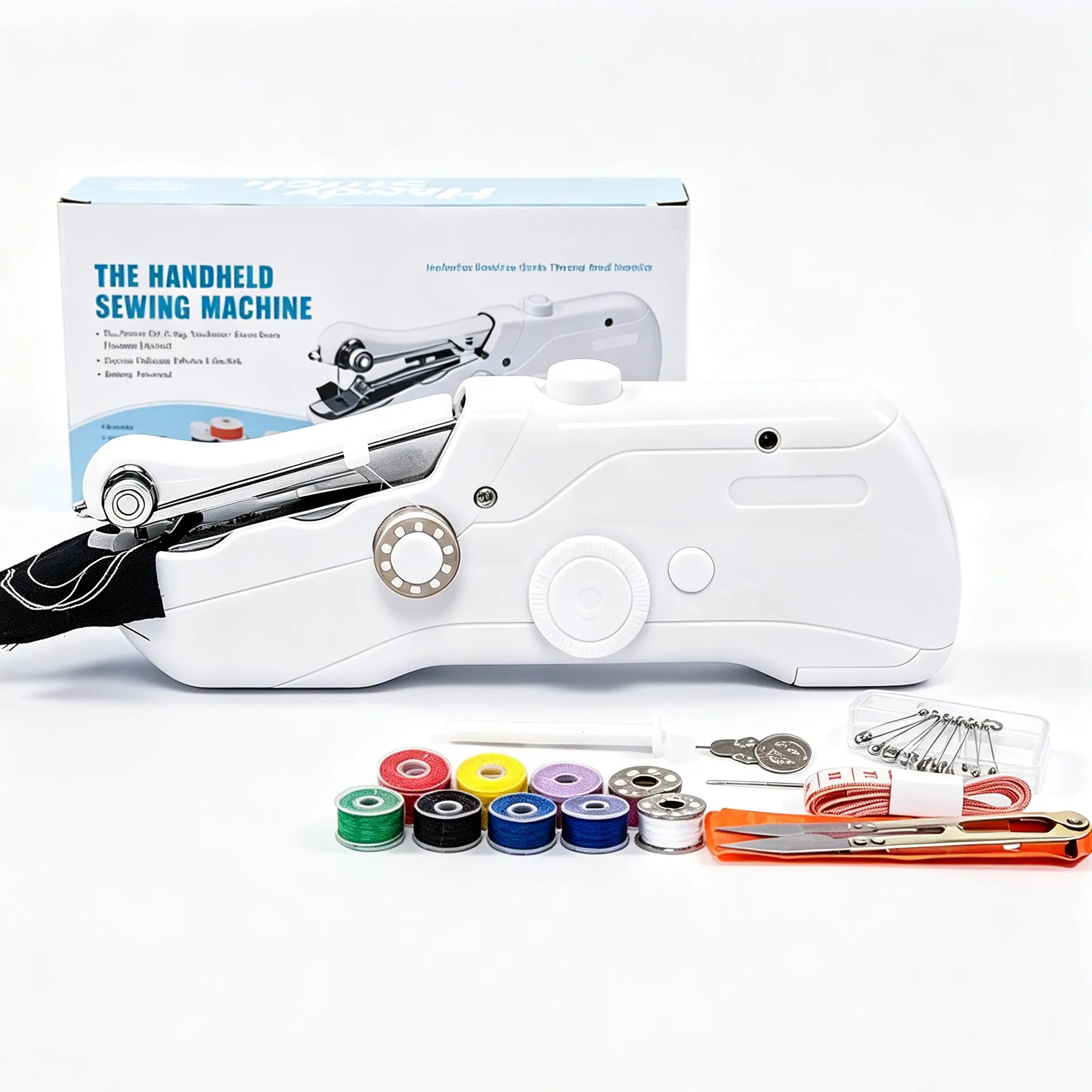 Wireless Cordless Handheld Fabric Sewing Tool with Full Accessory Set, Lightweight Mini Portable On-the-Go Device for Beginners & Quick Mends
