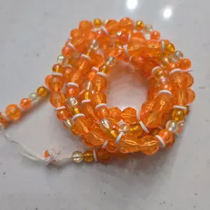 Waistbeads-Tie On-Colorway-Orange Glow 50 Inches High-Quality Beads for Casual & Formal Occasions