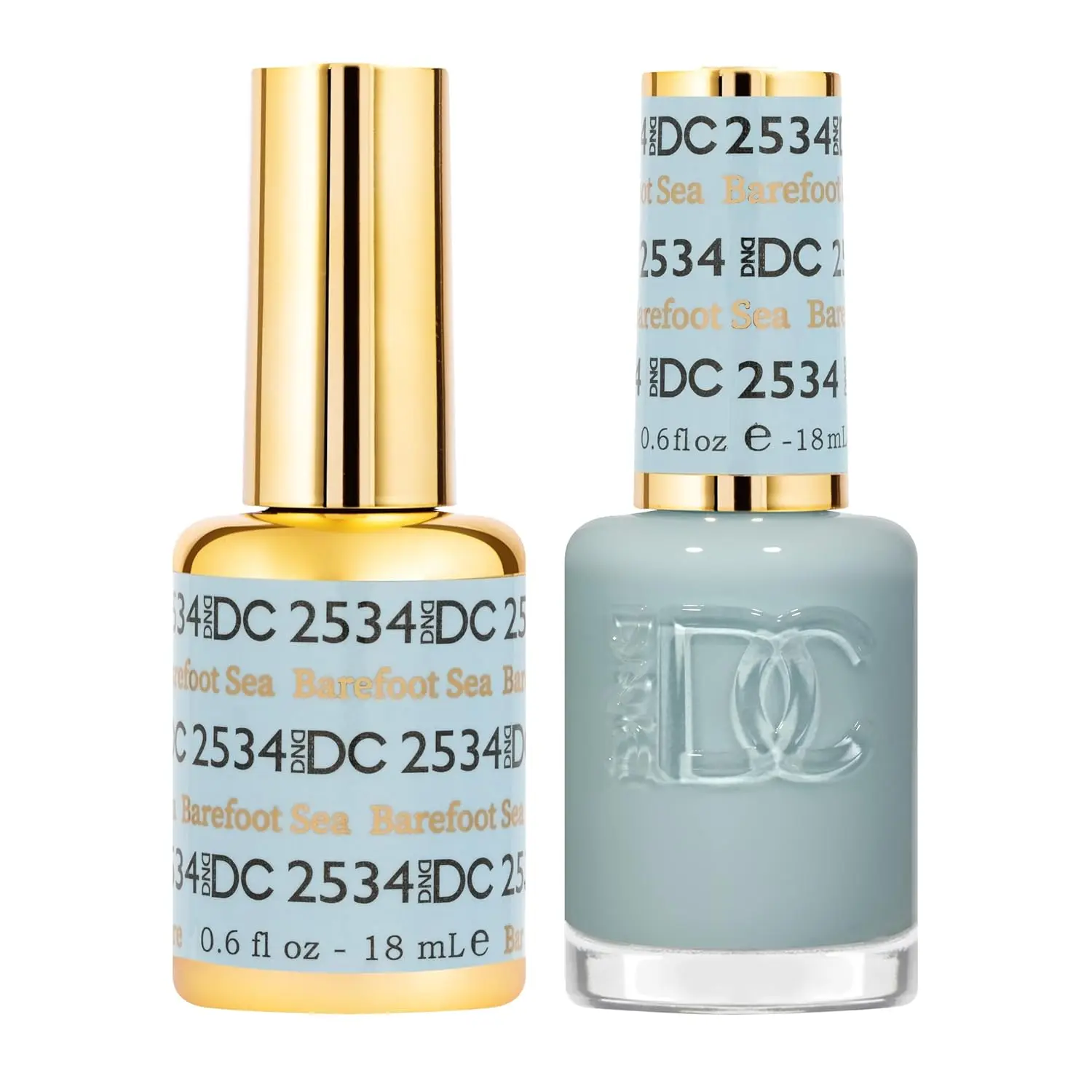 DND DC Pigment-Based Gel Nail Polish Set - Free Spirit Collection Barefoot Sea 2534, 0.6 fl oz (18 mL) for Manicure & Nail Care