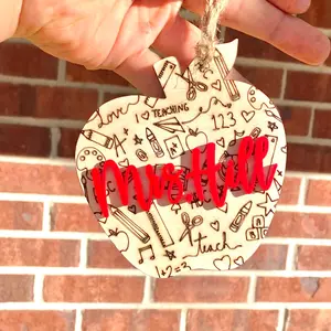 Teacher apple ornament