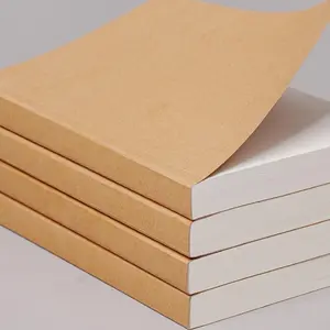 Blank Kraft Paper Notebook, 1 Count Thickened Sketching Notebook with Random Sticker, Durable Drawing Notebook, Journal Notebook for Drawing, Sketching and Journaling