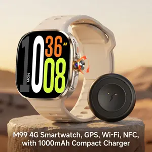 M99 Smartwatch Wearable 4G With 2.4inch Amoled Screen 300W Rotating Camera WIFI GPS Position Compass NFC Bluetooth Multifunctional Smart Watch Men Women
