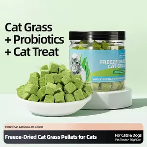 Freeze-Dried Cat Grass Granules for Cats Eliminate Hairballs Chicken Breast Formula Natural Hairball Control Gut Health Support Pet Snacks 2.47 oz partner lip cattreats try just treat training choo