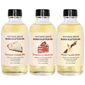 Viral Favorites Trio Bundle - Coconut Cream Pie, Vanilla Bean, and Strawberry Shortcake – Sweet & Long-Lasting Scented Body Oils for Soft, Glowing Skin – 3 x 4oz Bottles