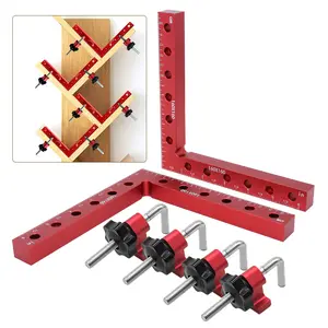 2-piece set (6.3 "* 6.3") carpenter's square positioning clamping tool, aluminum alloy corner clamp, 90 degree square right angle fixture for carpenters, Heavy Duty