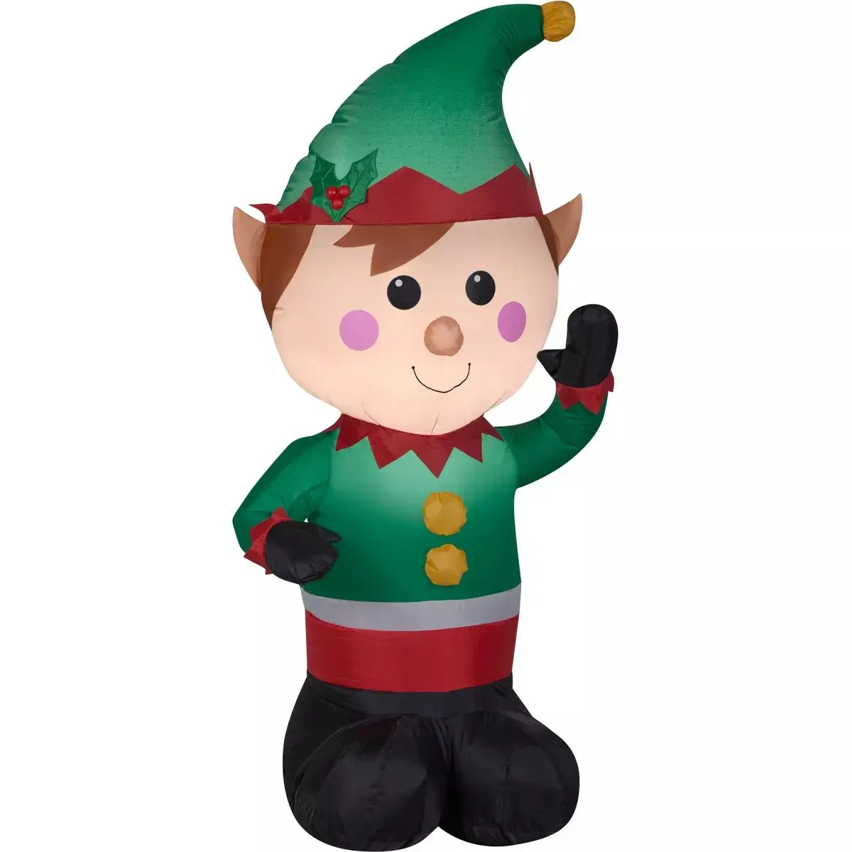 Gemmy Inflatables G08 11167X Light-Up Airblown Elf Christmas Decoration, Multi-Color, Ideal to Light Up Your Space