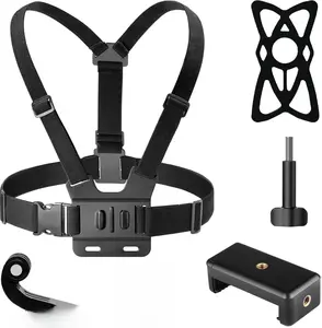 Adjustable Chest Strap Action Camera Accessories Kit for Action Cameras and Smartphones