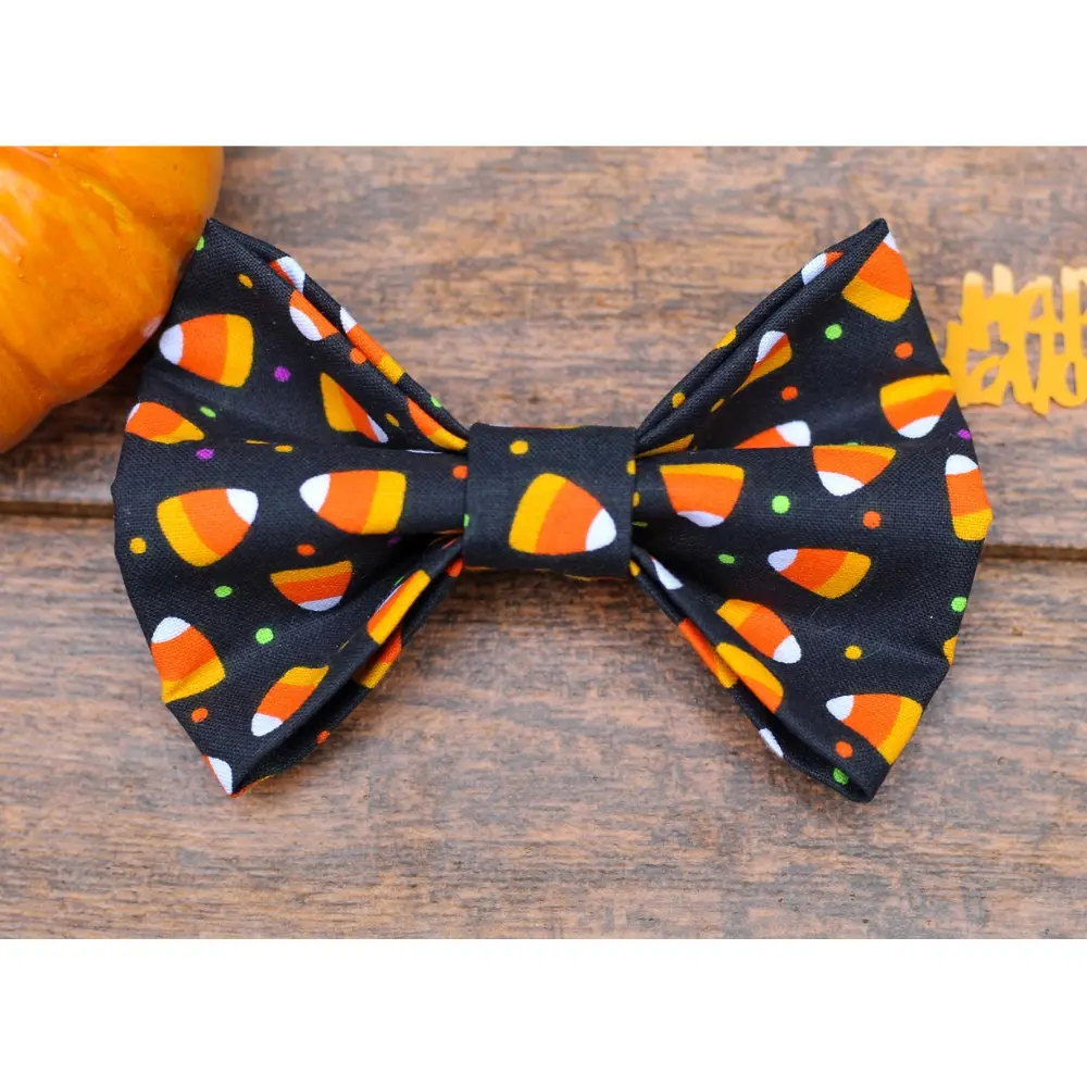 Candy Corn Dog Bow Tie, Halloween Pet Bow Tie, Fall Cat Bow Tie