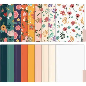 18 Pack Decorative File Folders Floral Folders Cute File Folder, Letter Size Colored File Folders,1/3-Cut Tabs, 9.6 x 11.6 Inches, for Office, School,
