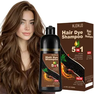 Light Brown Hair Dye Shampoo 5-in-1, Instant Herbal Hair Color Shampoo for Gray Coverage, Semi-Permanent Natural Vegan Formula, Long-Lasting Hair Color in Minutes, Easy to Use for Women & Men, Shampoo Para Pintar el Cabello, 200ml