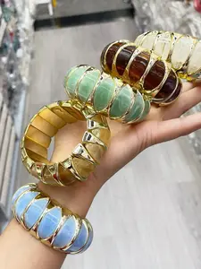 Boho Geometric Stackable Bangle Bracelet, Colorful Exquisite Design, Festival Party Jewelry, Daily Layered Accessories, Trendy Gift for Women