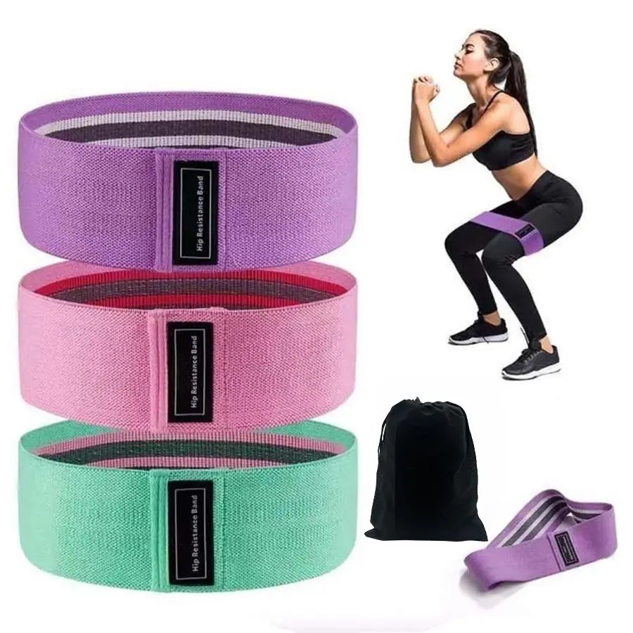 YYW1 Exercise Resistance Loop Band Set, 3 Counts Elastic Squat Resistance Band, Yoga Stretch Strap, Gym Exercise Equipment Home Workout, Gym Accessories