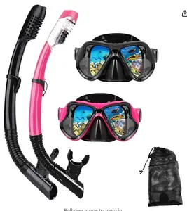 Snorkeling Gear for Adults Snorkel mask Set Scuba Diving mask Dry Snorkel Swimming Glasses Swim Dive mask Nose Cover Youth Diving