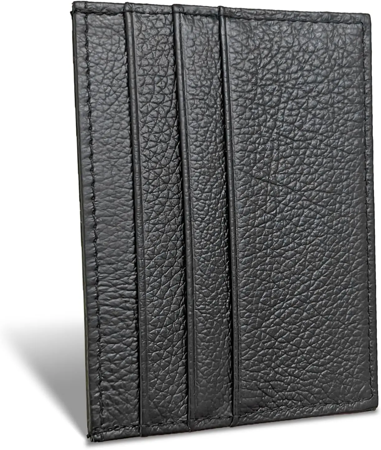 Credit Card Holder Wallet RFID Blocking Slim Credit Card Cases Holder  Leather Minimalist Front Pocket Small Wallet with 6 Card Slots and 1 Pockets for Men Women (Black)