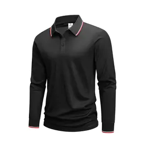 All-Season Long-Sleeve Polo – Stylish Edge Details for Men's Everyday Wardrobe