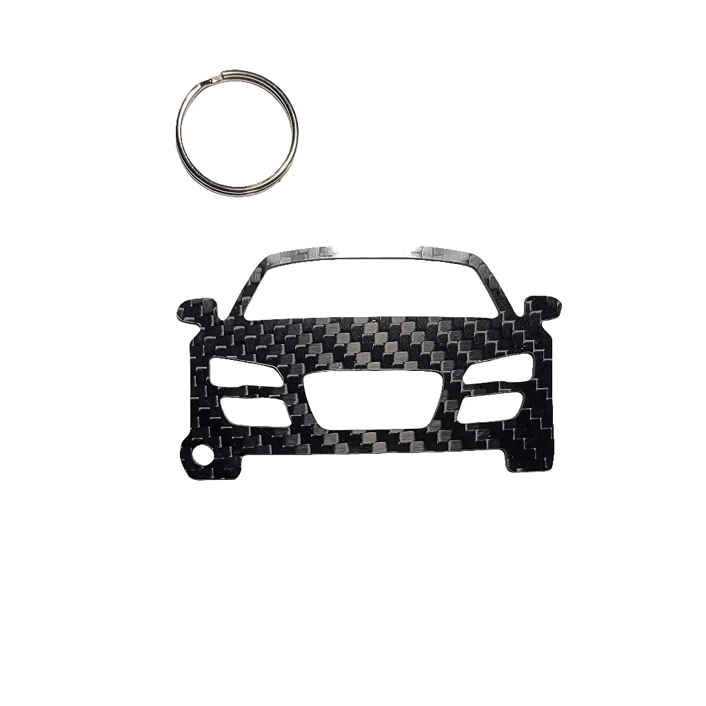 Carbon Fiber keychain for Audi R8 Type 42 Spyder (2006-2012) 1st Generation Inspired Keychain Lanyard  front view Glossy Twill