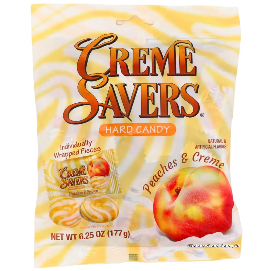 Creme Savers Peaches & Creme Hard Candy | Retro Swirl Candy | 6.25 oz
